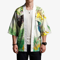 New Zealand Maori Mahuru Kimono Tui With Pikawakawa Spring Colors LT7 - Polynesian Pride