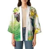 New Zealand Maori Mahuru Kimono Tui With Pikawakawa Spring Colors LT7 - Polynesian Pride