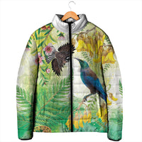 New Zealand Maori Mahuru Padded Jacket Tui With Pikawakawa Spring Colors LT7 - Polynesian Pride