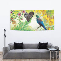 New Zealand Maori Mahuru Tapestry Tui With Pikawakawa Spring Colors LT7 - Polynesian Pride