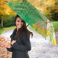 New Zealand Maori Mahuru Umbrella Tui With Pikawakawa Spring Colors LT7 - Polynesian Pride