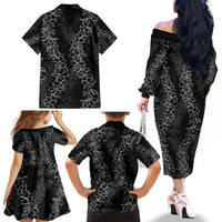 Hawaii Plumeria Lei Family Matching Off The Shoulder Long Sleeve Dress and Hawaiian Shirt Aloha Festive Vibe LT7 - Polynesian Pride