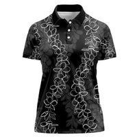 Hawaii Plumeria Lei Women Polo Shirt Aloha Festive Vibe