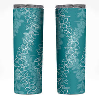 Hawaii Plumeria Lei Skinny Tumbler Aloha Festive Vibe - Teal LT7 Teal - Polynesian Pride