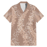 Hawaii Plumeria Lei Family Matching Mermaid Dress and Hawaiian Shirt Aloha Festive Vibe - Beige LT7 Dad's Shirt - Short Sleeve Beige - Polynesian Pride