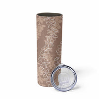 Hawaii Plumeria Lei Skinny Tumbler Aloha Festive Vibe - Beige LT7 - Polynesian Pride