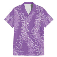 Hawaii Plumeria Lei Family Matching Mermaid Dress and Hawaiian Shirt Aloha Festive Vibe - Violet LT7 Dad's Shirt - Short Sleeve Violet - Polynesian Pride