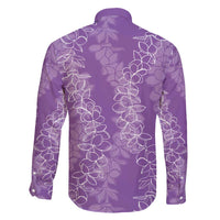 Hawaii Plumeria Lei Family Matching Short Sleeve Bodycon Dress and Hawaiian Shirt Aloha Festive Vibe - Violet LT7 - Polynesian Pride