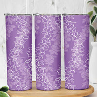 Hawaii Plumeria Lei Skinny Tumbler Aloha Festive Vibe - Violet LT7 - Polynesian Pride