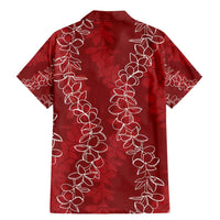 Hawaii Plumeria Lei Family Matching Mermaid Dress and Hawaiian Shirt Aloha Festive Vibe - Crimson LT7 - Polynesian Pride