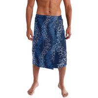 Hawaii Plumeria Lei Lavalava Aloha Festive Vibe - Navy Blue