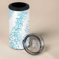 Hawaii Plumeria Lei 4 in 1 Can Cooler Tumbler Aloha Festive Vibe - Turquoise LT7 - Polynesian Pride