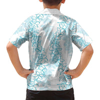 Hawaii Plumeria Lei Family Matching Summer Maxi Dress and Hawaiian Shirt Aloha Festive Vibe - Turquoise LT7 - Polynesian Pride