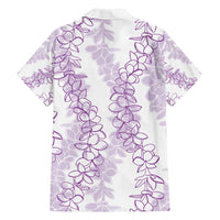 Hawaii Plumeria Lei Family Matching Long Sleeve Bodycon Dress and Hawaiian Shirt Aloha Festive Vibe - Amethyst LT7 - Polynesian Pride