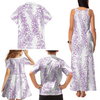 Hawaii Plumeria Lei Family Matching Tank Maxi Dress and Hawaiian Shirt Aloha Festive Vibe - Amethyst LT7 - Polynesian Pride