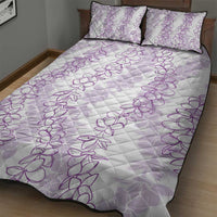 Hawaii Plumeria Lei Quilt Bed Set Aloha Festive Vibe - Amethyst