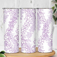 Hawaii Plumeria Lei Skinny Tumbler Aloha Festive Vibe - Amethyst LT7 - Polynesian Pride
