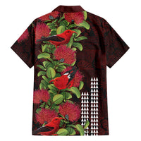 Hawaii Mele Kalikimaka Kakau Family Matching Off Shoulder Maxi Dress and Hawaiian Shirt I'iwi Bird on Ohia Lehua LT7 - Polynesian Pride