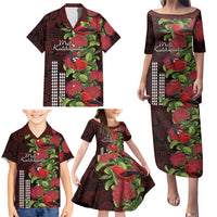 Hawaii Mele Kalikimaka Kakau Family Matching Puletasi and Hawaiian Shirt I'iwi Bird on Ohia Lehua LT7 - Polynesian Pride