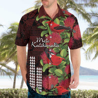 Hawaii Mele Kalikimaka Kakau Hawaiian Shirt I'iwi Bird on Ohia Lehua LT7 - Polynesian Pride