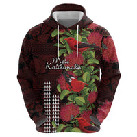 Hawaii Mele Kalikimaka Kakau Hoodie I'iwi Bird on Ohia Lehua LT7 - Polynesian Pride