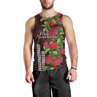 Hawaii Mele Kalikimaka Kakau Men Tank Top I'iwi Bird on Ohia Lehua LT7 - Polynesian Pride