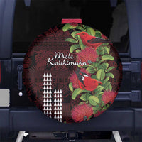 Hawaii Mele Kalikimaka Kakau Spare Tire Cover I'iwi Bird on Ohia Lehua LT7 - Polynesian Pride
