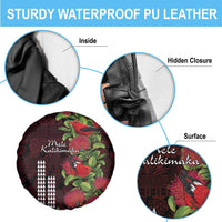 Hawaii Mele Kalikimaka Kakau Spare Tire Cover I'iwi Bird on Ohia Lehua LT7 - Polynesian Pride