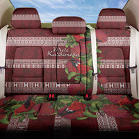 Hawaii Christmas Mele Kalikimaka Back Car Seat Cover I'iwi Bird on Ohia Lehua LT7 One Size Red White - Polynesian Pride