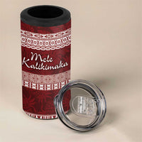 Hawaii Christmas Mele Kalikimaka 4 in 1 Can Cooler Tumbler I'iwi Bird on Ohia Lehua LT7 - Polynesian Pride