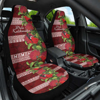 Hawaii Christmas Mele Kalikimaka Car Seat Cover I'iwi Bird on Ohia Lehua LT7 One Size Red White - Polynesian Pride