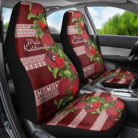 Hawaii Christmas Mele Kalikimaka Car Seat Cover I'iwi Bird on Ohia Lehua LT7 - Polynesian Pride