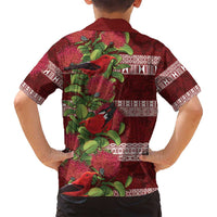 Hawaii Christmas Mele Kalikimaka Family Matching Puletasi and Hawaiian Shirt I'iwi Bird on Ohia Lehua LT7 - Polynesian Pride