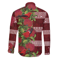 Hawaii Christmas Mele Kalikimaka Family Matching Puletasi and Hawaiian Shirt I'iwi Bird on Ohia Lehua LT7 - Polynesian Pride