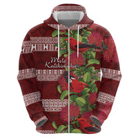 Hawaii Christmas Mele Kalikimaka Hoodie I'iwi Bird on Ohia Lehua LT7 - Polynesian Pride