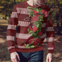 Hawaii Christmas Mele Kalikimaka Ugly Christmas Sweater I'iwi Bird on Ohia Lehua LT7 - Polynesian Pride