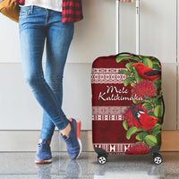 Hawaii Christmas Mele Kalikimaka Luggage Cover I'iwi Bird on Ohia Lehua LT7 - Polynesian Pride