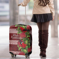 Hawaii Christmas Mele Kalikimaka Luggage Cover I'iwi Bird on Ohia Lehua LT7 - Polynesian Pride