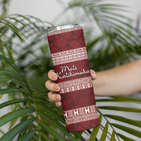 Hawaii Christmas Mele Kalikimaka Skinny Tumbler I'iwi Bird on Ohia Lehua LT7 - Polynesian Pride
