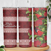 Hawaii Christmas Mele Kalikimaka Skinny Tumbler I'iwi Bird on Ohia Lehua LT7 - Polynesian Pride