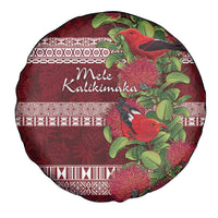 Hawaii Christmas Mele Kalikimaka Spare Tire Cover I'iwi Bird on Ohia Lehua LT7 - Polynesian Pride