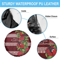 Hawaii Christmas Mele Kalikimaka Spare Tire Cover I'iwi Bird on Ohia Lehua LT7 - Polynesian Pride