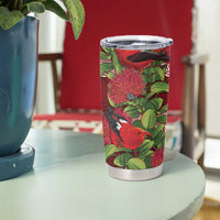Hawaii Christmas Mele Kalikimaka Tumbler Cup I'iwi Bird on Ohia Lehua LT7 - Polynesian Pride