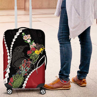 New Zealand Christmas Luggage Cover Flora Map with Birds - Polynesian Pride