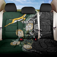 Custom South Africa Mix New Zealand Rugby 2023 Back Car Seat Cover World Cup Greatest Rivalry LT7 One Size Black Green - Polynesian Pride