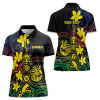 New Caledonia Kanaky Personalized Women Polo Shirt Fleche Faitiere - Plumeria LT7 - Polynesian Pride