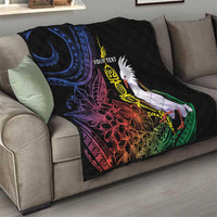 New Caledonia Kanaky Personalized Quilt Fleche Faitiere Mix Kagu LT7 - Polynesian Pride