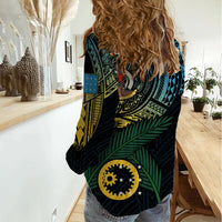 Personalised Vanuatu Women Casual Shirt Turtle Chest Tattoo Flag Color - Sanma LT7 - Polynesian Pride