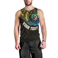 Personalised Vanuatu Men Tank Top Turtle Chest Tattoo Flag Color - Torba LT7 - Polynesian Pride