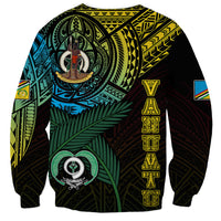 Personalised Vanuatu Sweatshirt Turtle Chest Tattoo Flag Color - Torba LT7 - Polynesian Pride